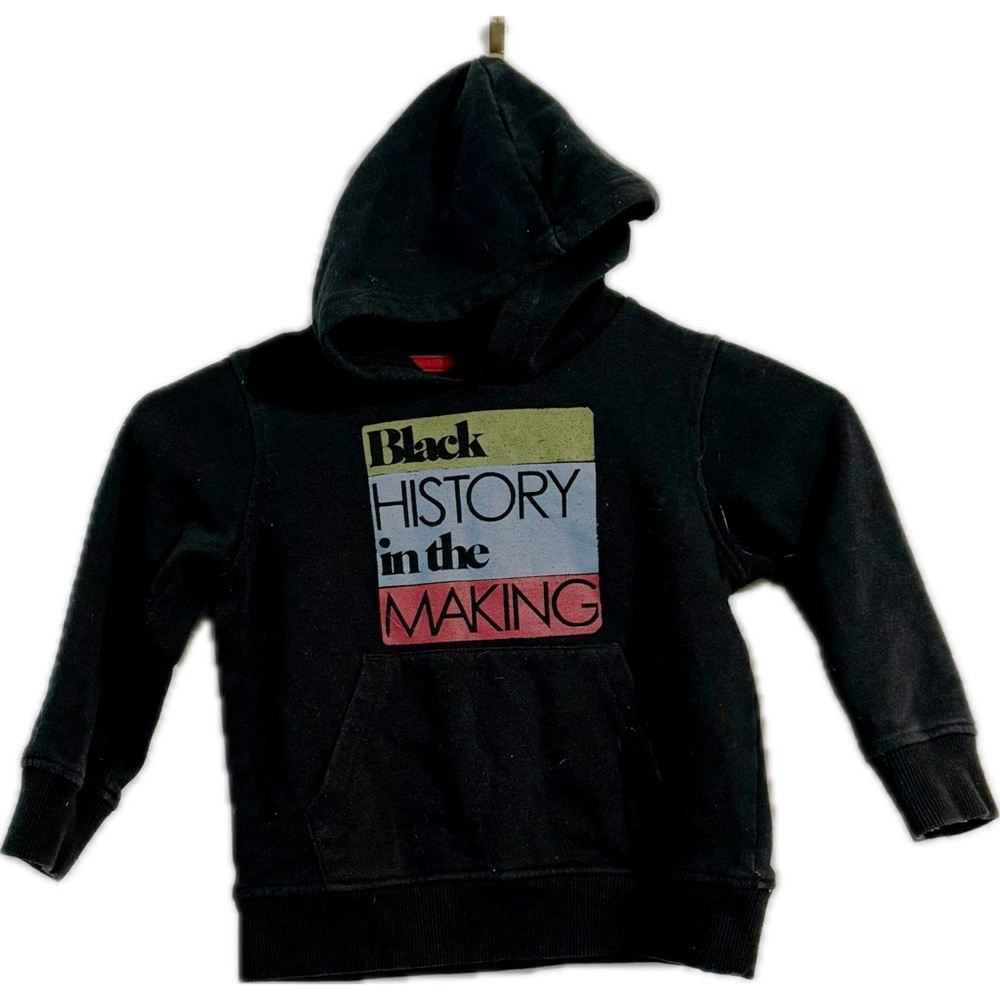 Well Worn Black Kids Hoodie‎ with Colorful Print